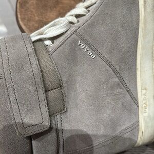 Prada Suede Gray High-Top Sneakers